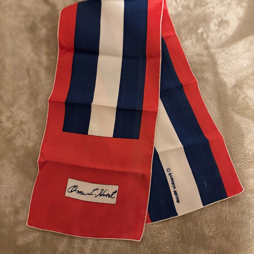 Red and Blue Striped Scarf
